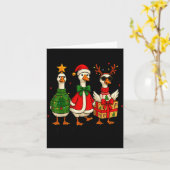 Carte Funny Christmas Goose Jolly Geese Santa Reindeer X (Fleur jaune)