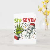 Carte Funny Christmas Lights 6 7 Meme Six Seven Matching (Fleur jaune)