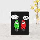 Carte Funny Christmas Lights Joke Light Bulb Working Off (Fleur jaune)