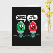 Carte Funny Christmas Lights Joke Light Bulb Working Off (Fleur jaune)