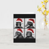 Carte Funny Christmas Mallard Duck Santa Photo Booth (Fleur jaune)