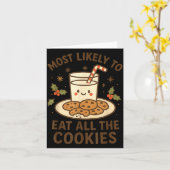 Carte Funny Christmas - Most Likely To Eat All The Cooki (Fleur jaune)