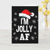 Carte Funny Christmas Naughty Adults Pajama, Santa I'm J (Fleur jaune)