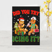 Carte Funny Christmas Nurse Did You Try Icing It_ Ginger (Fleur jaune)