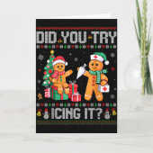 Carte Funny Christmas Nurse Did You Try Icing It_ Ginger (Devant)