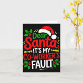Carte Funny Christmas Office Dear Santa It's My Coworker (Fleur jaune)
