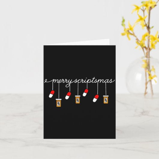 Carte Funny Christmas Pharmacy Phrase Merry Scriptsmas C (Fleur jaune)