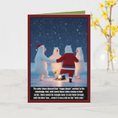 Carte Funny Christmas polar bears (Fleur jaune)