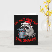 Carte Funny Christmas Raccoon Shirt I'm Just Here For Th (Fleur jaune)