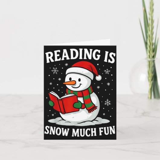 Carte Funny Christmas Reading Is Snow Much Snowman Book  (Devant)
