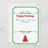 Carte Funny Christmas Red Green Détenteur de chèques-cad (Dos)