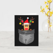 Carte Funny Christmas Reindeer In Cket  (Fleur jaune)