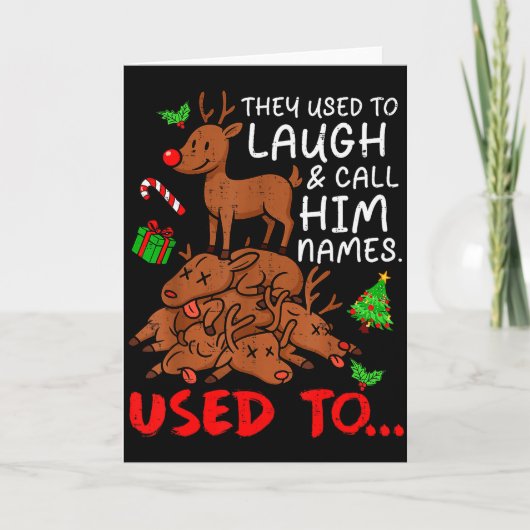Carte Funny Christmas Reindeer They Used To Laugh &amp;  (Devant)