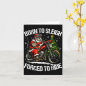 Carte Funny Christmas Santa Riding Motorcycle Bike Biker (Fleur jaune)