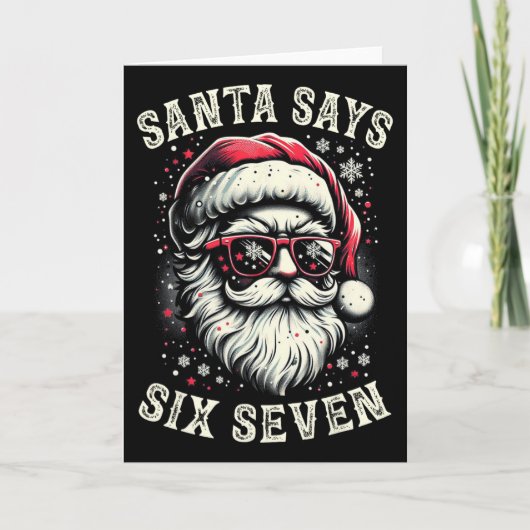 Carte Funny Christmas Santa Six Seven 6-7 Meme Brain Rot (Devant)