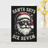 Carte Funny Christmas Santa Six Seven 6-7 Meme Brain Rot (Fleur jaune)