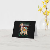 Carte Funny Christmas Santa Sloth And Llama Christmas (Fleur jaune)
