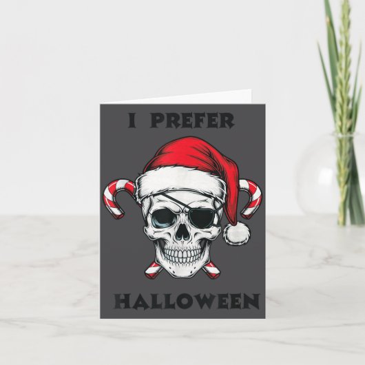 Carte Funny Christmas Skeleton I Prefer Halloween  (Devant)