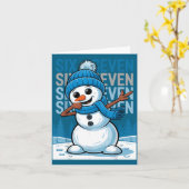 Carte Funny Christmas Snowman Dabbing Xmas Dab Six Seven (Fleur jaune)