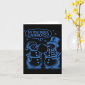 Carte Funny Christmas Snowman Do You Smell Carrots  (Fleur jaune)