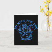 Carte Funny Christmas Snowman I'd Melt For You (Fleur jaune)