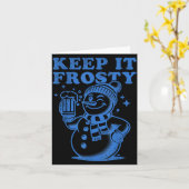 Carte Funny Christmas Snowman Keep It Frosty (Fleur jaune)