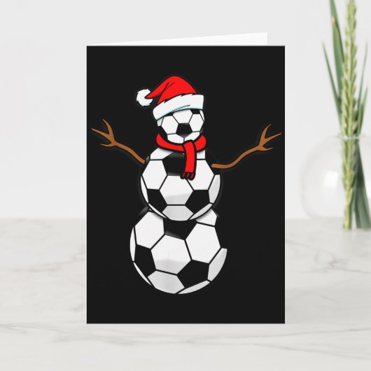 Carte Funny Christmas Soccer Santa Snowman (Devant)