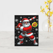 Carte Funny Christmas Softball Cool Santa Claus 6 7 Meme (Fleur jaune)
