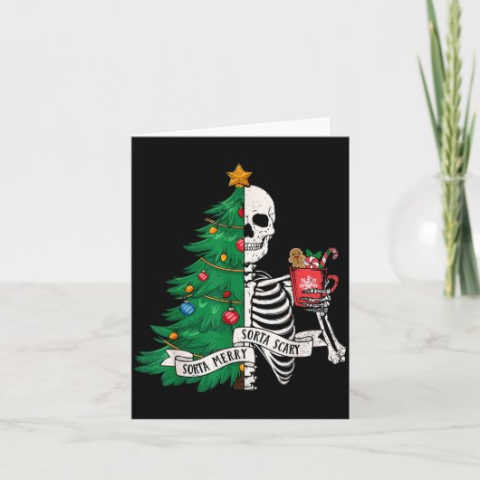 Carte Funny Christmas Sorta Merry Sorta Y Skeleton Xmas (Devant)