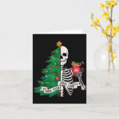 Carte Funny Christmas Sorta Merry Sorta Y Skeleton Xmas (Fleur jaune)