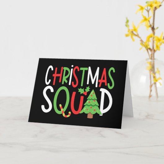 Carte Funny Christmas Squad Famille Vacances (Fleur jaune)