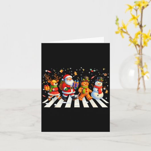 Carte Funny Christmas Squad Santa Gingerbread Xmas Men W (Fleur jaune)