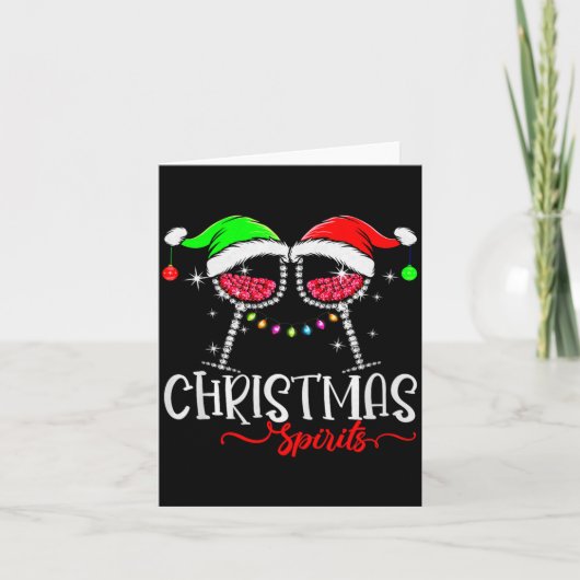 Carte Funny Christmas Srits Gles Of Wine Party Xmas Paja (Devant)