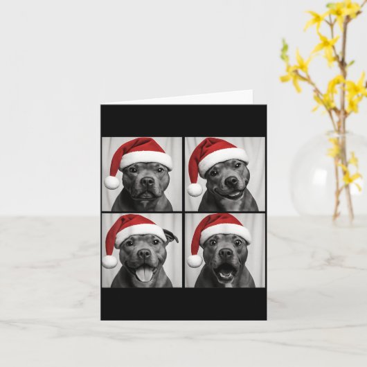 Carte Funny Christmas Staffordshire Bull Terrier Santa P (Fleur jaune)