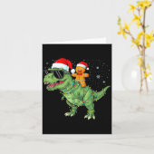 Carte Funny Christmas T Rex Dinosaur Gingerbread Lights (Fleur jaune)