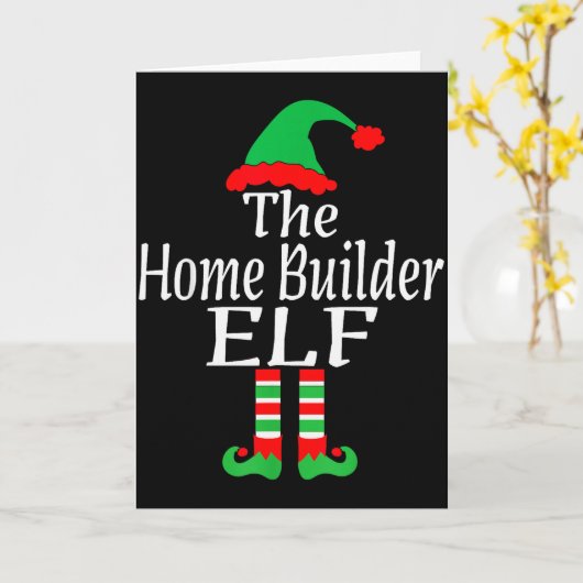 Carte Funny Christmas The Home Builder Elf Developer Arc (Fleur jaune)
