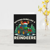 Carte Funny Christmas Tractor Nothing Runs Like A Reinde (Fleur jaune)