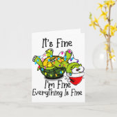 Carte Funny Christmas Turtle It's Fine I'm Fine Everythi (Fleur jaune)