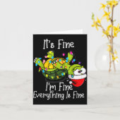 Carte Funny Christmas Turtle It's Fine I'm Fine Everythi (Fleur jaune)