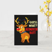 Carte Funny Christmas Ugly Sweater Guess What_ Reindeer  (Fleur jaune)