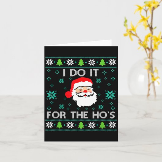 Carte Funny Christmas Xmas Inappropriate Santa I Do It F (Fleur jaune)