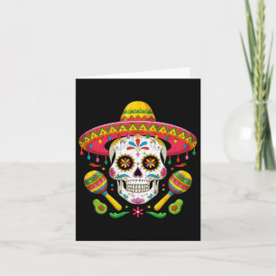 Carte Funny Cinco De Mayo Drôle Crâne Avec Sombrero Casq