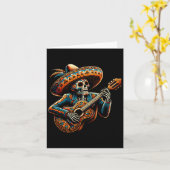 Carte Funny Cinco De Mayo Skeleton Skull Fiesta Sombrero (Fleur jaune)