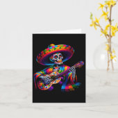 Carte Funny Cinco De Mayo Skeleton Skull Fiesta Sombrero (Fleur jaune)