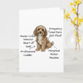 Carte Funny Cockapoo Anatomy Greeting Card (Fleur jaune)