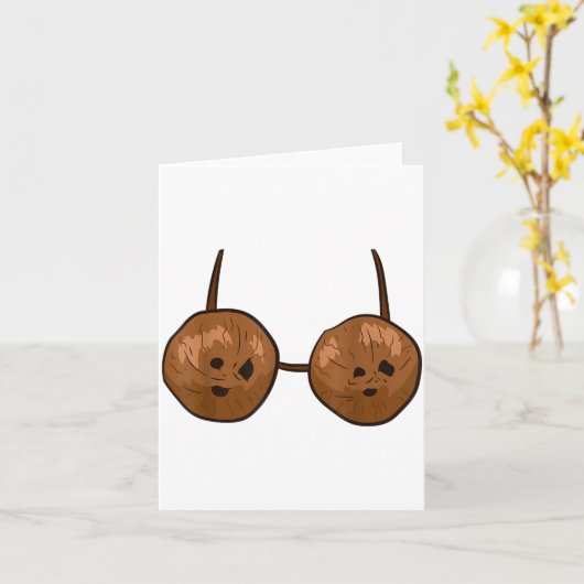 Carte Funny Coconut Summer Coconuts Bra Funny Halloween (Fleur jaune)