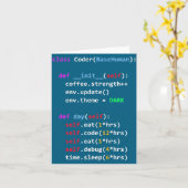 Carte Funny Coding Python Cl Eat Code Sleep  (Fleur jaune)
