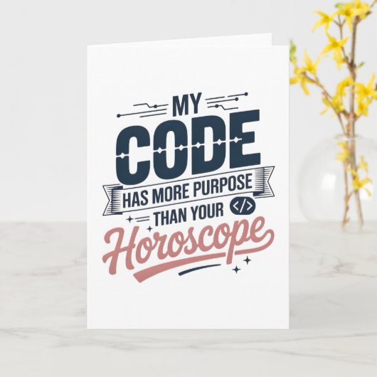 Carte Funny Coding Quote AI Programmer Design (Fleur jaune)