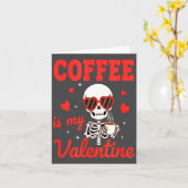 Carte Funny Coffee Is My Valentine Caffeine Lover Retro  (Fleur jaune)