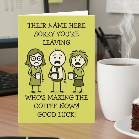 Carte Funny Coffee-Themed Colleague Leaving Card